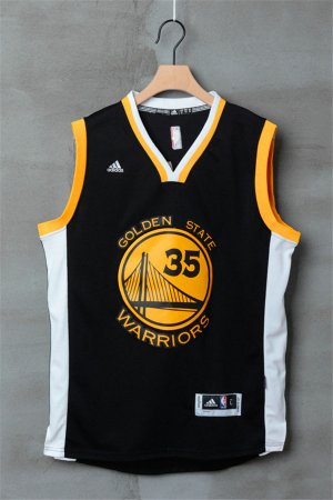 Maillot De Basket Golden State Warriors Kevin Durant 35 Noir Blanc Edge